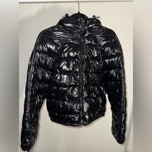Zara Glossy Black Puffer Jacket
